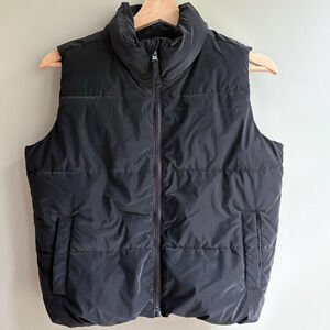 OLD NAVY Girls L 10/12 Black Puffer Vest Zip Front Quilted Water Resistant